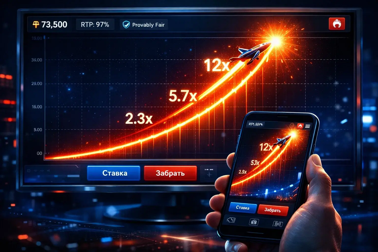 Игра Mostbet Aviator - интерфейс, панели ставок и автокэшаут