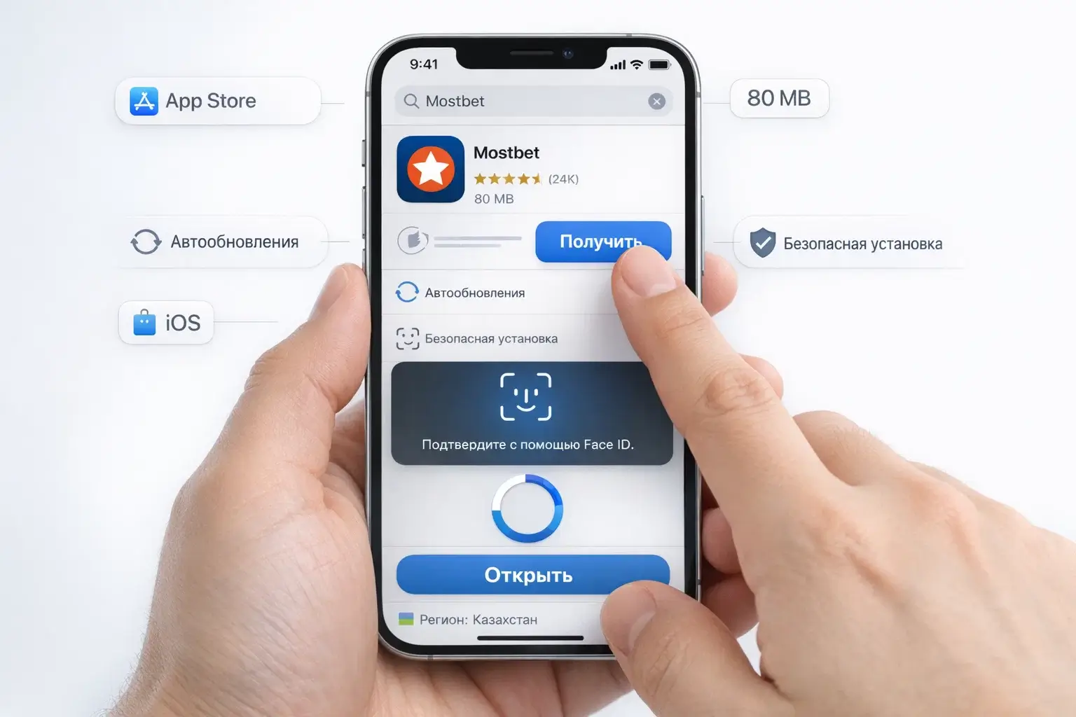 Скачать приложение Mostbet на iOS через App Store в Казахстане