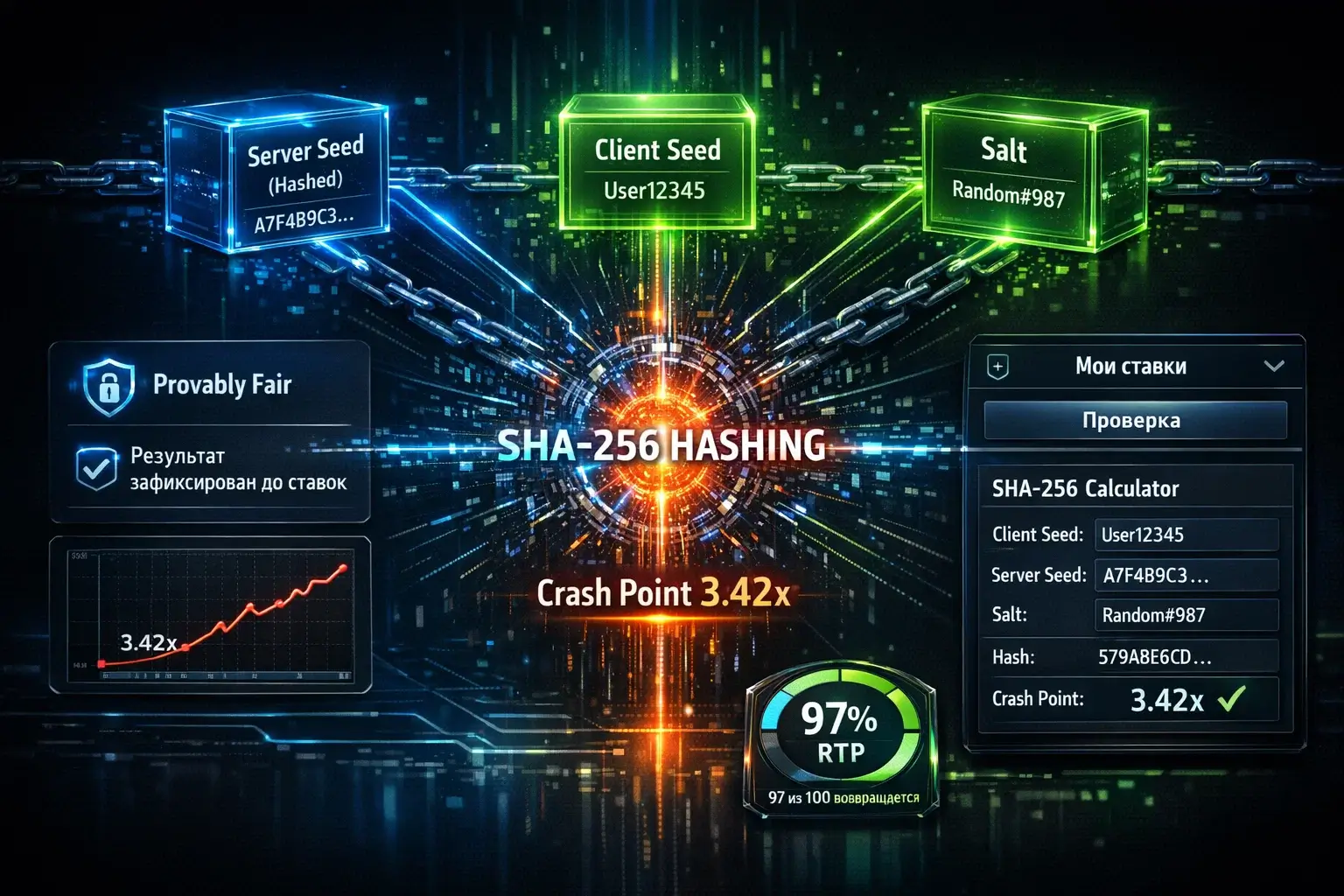 Provably Fair и RTP 97 процентов в игре Mostbet Aviator для Казахстана